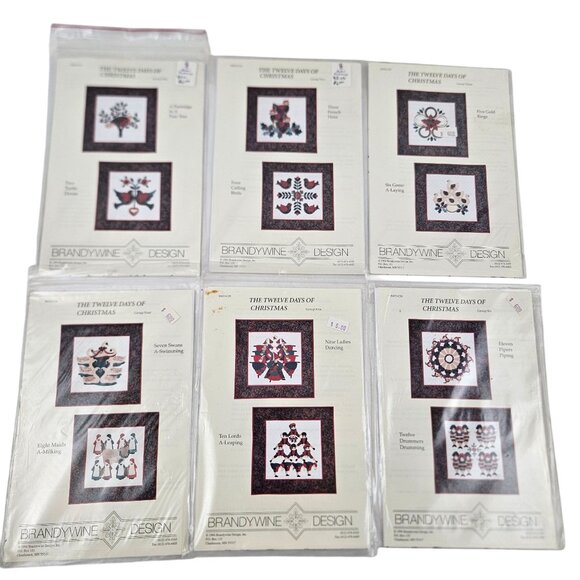 Brandywine Design Twelve 12 Days Of Christmas Quilt Pattern Blocks Complete - Picture 1 of 11